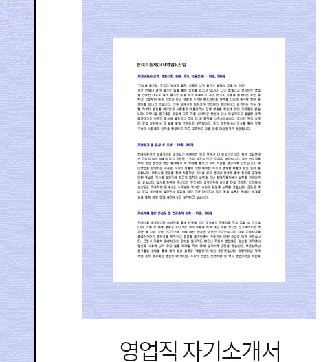 영업직 자기소개서