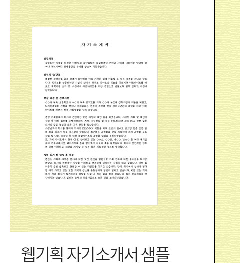 웹기획 자기소개서 샘플
