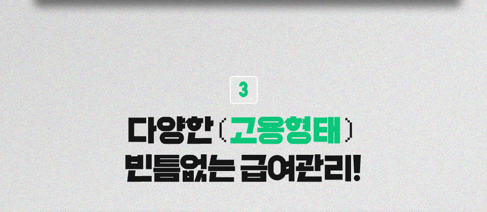 3 다양한 ( 고용형태 ) 빈틈없는 급여관리!