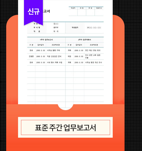 신규 표준 주간 업무보고서
