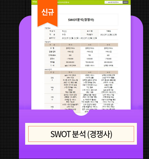 신규 SWOT 분석 (경쟁사)