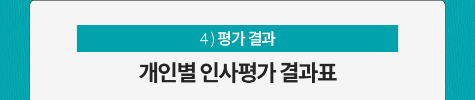 4) 평가 결과 // 개인별 인사평가 결과표