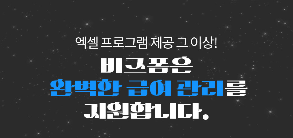 엑셀 프로그램 제공 그 이상! 비즈폼은 완벽한 급여 관리를 지원합니다.