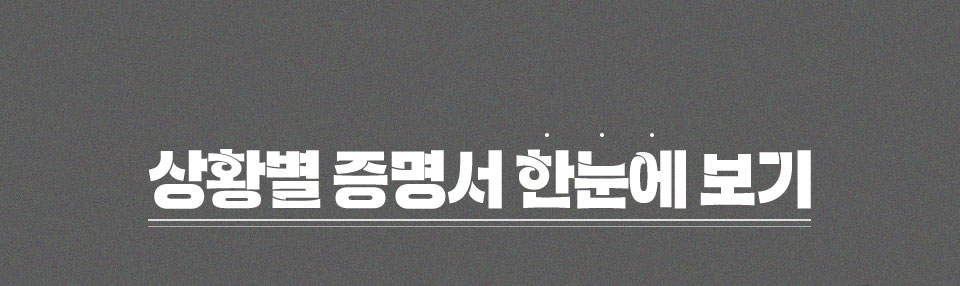 상황별 증명서 한눈에 보기